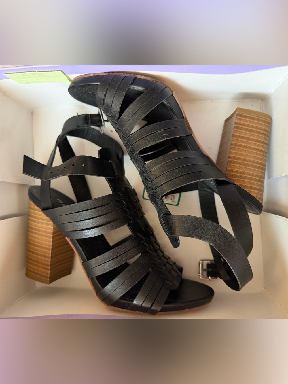 EUC Madden Girl Reine chunky block high heel sandals. Size 6.